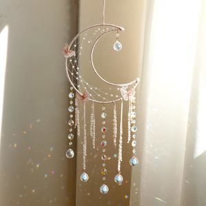 Butterfly Dream Catchers With Crystals - Large Boho Pink Moon Dream Catcher🌸